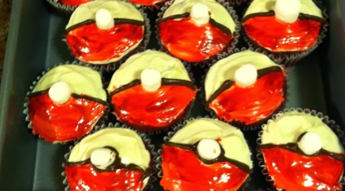 I CHOOSE YOU! Red Velvet PokeBall Cupcakes