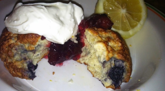 Blueberry-Lemon Scones with Devonshire Cream